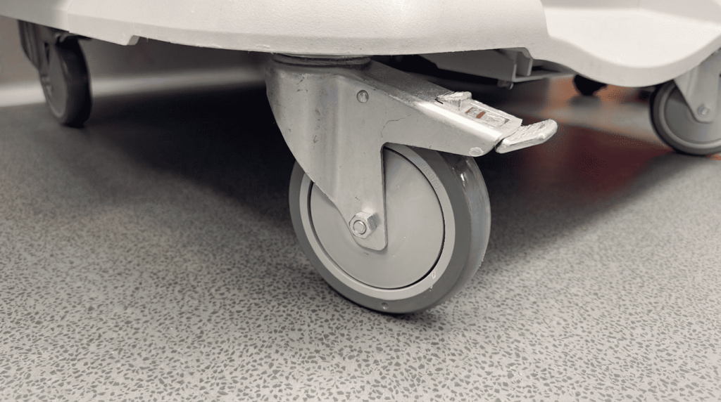 wo polypropylene caster wheels on zinc-plated brackets